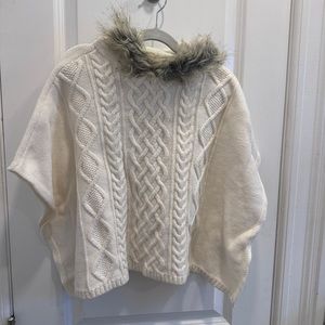NWT - Gap kids shawl/shrug sweater with faux fur size small